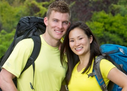 Winners Ernie Halvorsen and Cindy Chiang from The Amazing Race 19