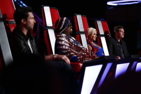 Adam Levine, Cee Lo Green, Christina Aguilera and Blake Shelton on The Voice